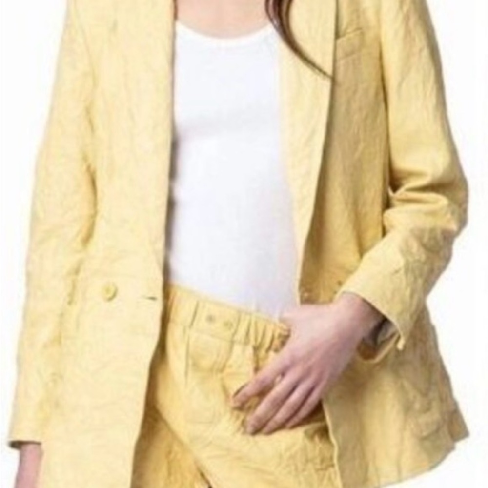 Zadig & Voltaire Light Yellow Leather Blazer